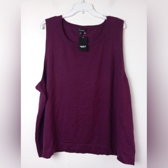 NWT Torrid Purple Highland Thistle Crew Neck Sleeveless Knit Sweater sz 6 or 6X - Picture 2 of 10